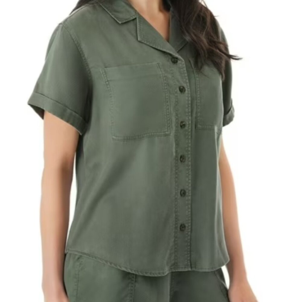 Member's Mark Women's Short Sleeve Tencel Camp Shirt Size L - Picture 3 of 9